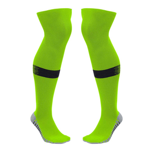 Neon Green Knee High Soccer <b>Socks</b> Breathable Knitted Adults Summer Sport Use Standard <b>Thickness</b> Solid Pattern - Product Image 1