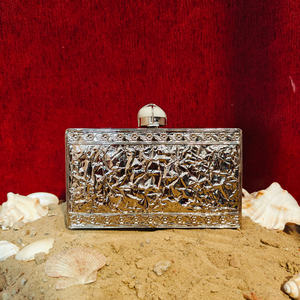 Silver Tone Mother of Pearl <b>Clutch</b> with Floral Vine Metalwork Luxury Evening <b>Bag</b> for Bridal Wedding Party gift her - Product Image 4