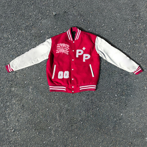 Veste universitaire de rue haute de haute qualité avec logo personnalisé unisexe pour hommes pour l'hiver col montant broderie Baseball Style Letterman - Product Image 1