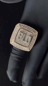 Anillo de Plata de Ley 925 con Letra Inicial Personalizada, Estilo Hip Hop, con Diamantes de Moissanita VVS Brillantes, para Unisex - Product Image 5
