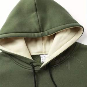 Vente en gros de sweat à capuche en molleton de coton 100% pour hommes, logo personnalisé, éponge française, pull d'hiver surdimensionné avec poche, capuche solide - Product Image 3