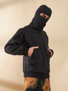 350gsm Wholesale Fashion 100% Cotton Oversized Fit Drop Shoulder & <b>Zipped</b> Closure <b>Black</b> Baggy Zipper <b>Hoodie</b> High Quality Men - Product Image 3
