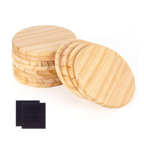 Posavasos de madera para café y vino, posavasos de taza de madera de tamaño mediano, productos de calidad superior - Product Image 5