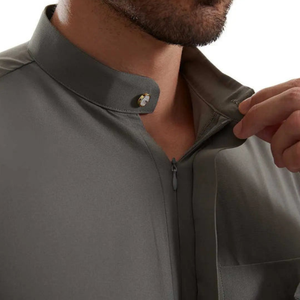 Mode moyen-orient Thobe musulman hommes col rond vêtements islamiques couleur unie saoudien arabe Jubba Thawb hommes robe pour le Ramadan Eid - Product Image 5