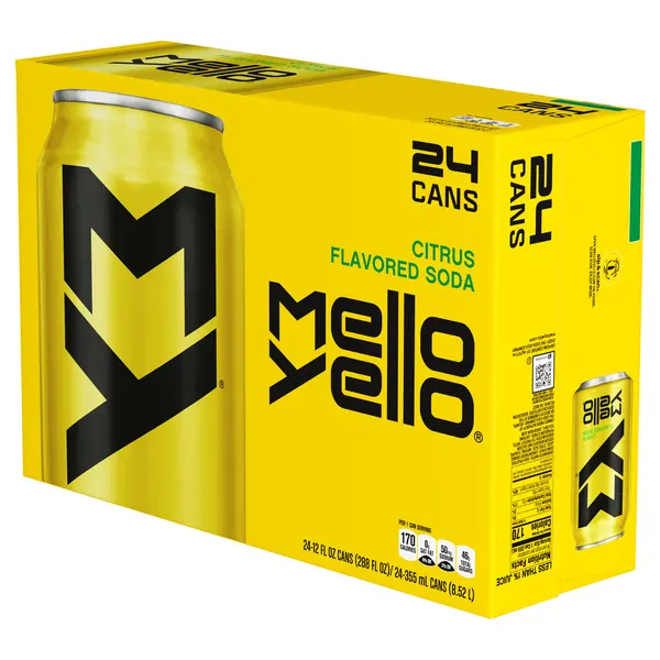 メロウイエロー缶ソーダ、12オンス、355ML缶炭酸ソフトドリンク、脂肪ゼロ、タンパク質ゼロ、1% ジュース、12カウント (12パック)