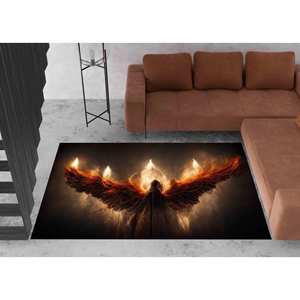 Tapis Lucifer avec ailes de feu lumineuses, tapis imprimé, tapis antidérapant, tapis à poils doux - Product Image 5