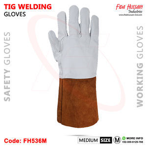 Guantes de seguridad de piel de vaca personalizados, protección contra el calor y el fuego con estilo de pulgar recto para soldadura TIG y Mig - Product Image 4