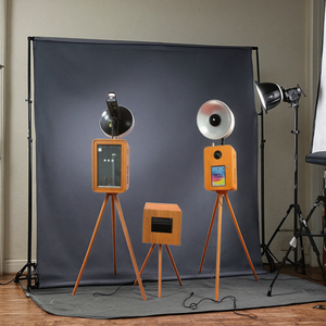 Photomaton rétro en bois photomaton pour selfie appareil <span class=keywords><strong>photo</strong></span> reflex avec support d'imprimante et écran tactile 18.5 - Product Image 4