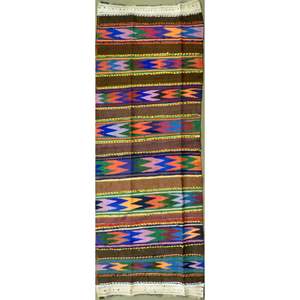 Un kilim Sanandaj vintage authentique, noué à la main, unique en son genre, 9'1 x 3'2 - Product Image 1