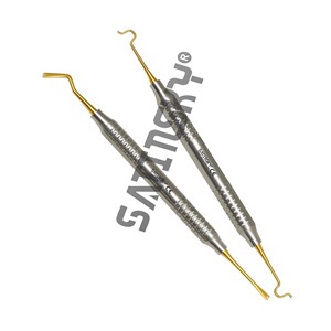 Lot de 2 attaches orthodontiques pour fils, applicateur de ligatures dentaires Tucker, double extrémité, en acier inoxydable, manuel, ergonomique - Product Image 1