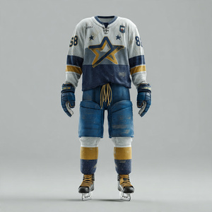 Uniformes de hockey sur glace surdimensionnés, maillots de hockey personnalisés imprimés, ensembles de shorts de hockey sur glace, entraînement, jeu, uniforme de hockey sur glace - Product Image 2