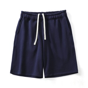 Pantalones Cortos Bermuda de Felpa 100% Algodón para Hombre, Color Liso, Cintura con Cordón, Casuales, Transpirables, Cortavientos, Antiarrugas, de Tiro Medio - Product Image 4