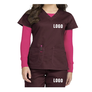 Uniformes de gommage médicaux Offre Spéciale OEM pour femmes ensembles uniformes d'infirmière tricotés hauts de gommage d'hôpital - Product Image 2