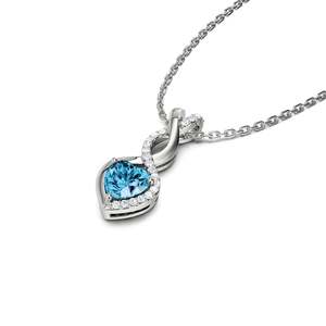 Collier Jeulia en argent sterling plaqué or rose avec moissanite en forme de fleur et de cœur pour anniversaire - Product Image 3