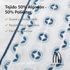 Juego de Funda Nórdica de Algodón/Poliéster de 3 Piezas, Incluye Sábana Plana, Sábana Ajustable (Hasta 30 cm) y Funda de Almohada con Acabado Premium - Product Image 3
