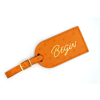 Étiquettes à bagages personnalisées en cuir avec logo en lettres dorées en vrac, cadeaux de mariage, cadeaux pour invités