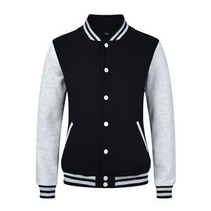 แจ็กเก็ตขนสัตว์มหาวิทยาลัยปรับแต่งได้สำหรับผู้ชายปกตั้งปักลายการ์ตูนผ้าไหมลำลองฤดูหนาว - Product Image 5