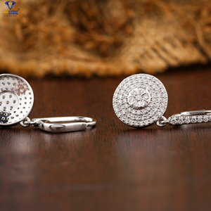 0.747 TDW rond brillant coupe diamant boucle d'oreille 18k or blanc Labgrown diamant Hpht/Cvd diamant bijoux - Product Image 2