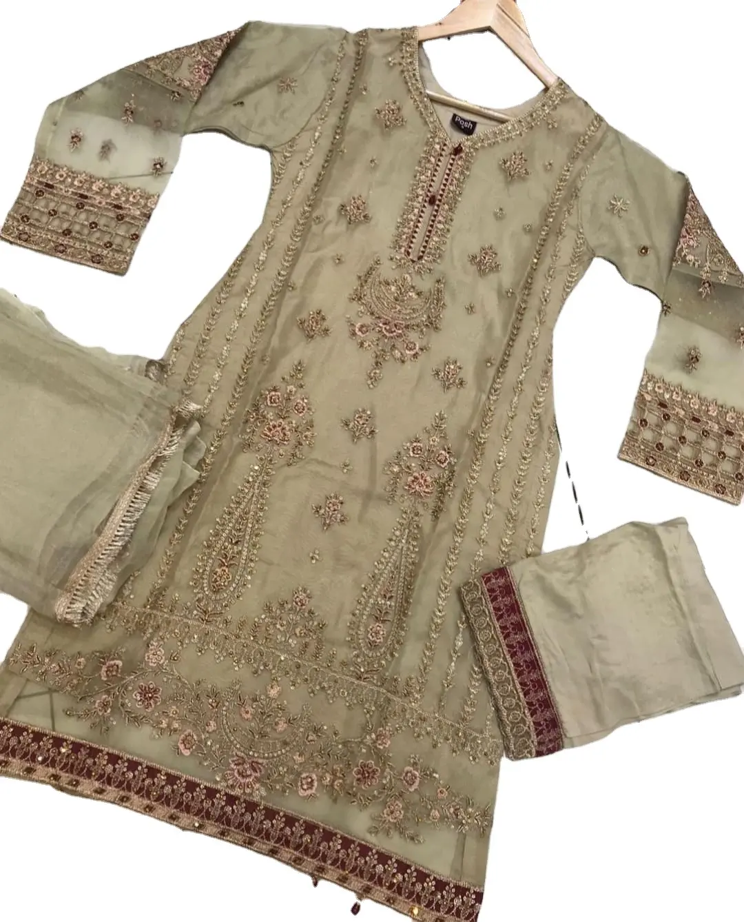 Salwar Kameez Setelan Organza Gaun Desainer Pakistan Gaun Pernikahan Koleksi Eid Gaun Penjualan 2022