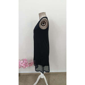 Women's Sleeveless Round Neck Zippered <b>Tulle</b> Detailed <b>Short</b> Viscose <b>Dress</b>, 31555 - Product Image 5