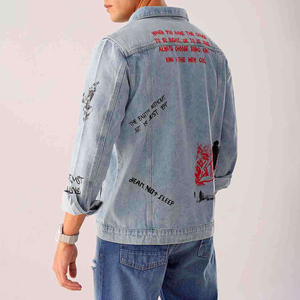 Quantité en vrac vêtements décontractés à manches longues hommes veste en jean/hiver chaud couleur unie hommes veste en jean à vendre - Product Image 1