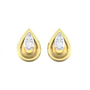 Certified <b>Gold</b> 0.07ct Real Diamond Pear Stud <b>Rose</b> <b>Gold</b> Plated <b>Hoop</b> Earrings Wedding Engagement Anniversary Cute Style Pearl 4 - Product Image 5