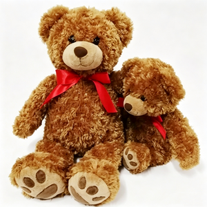 Unique plush <b>valentine</b> gift teddy bear plush, anniversary brown teddy bear with red bow, nursery <b>decor</b> classic teddy bear - Product Image 5