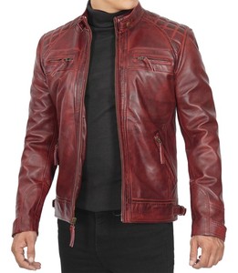 High Quality Stand Collar <b>Men's</b> <b>Leather</b> <b>Jacket</b> Breathable and Quick Dry for Winter Sustainable Street Wear <b>jacket</b> for <b>men</b> - Product Image 3