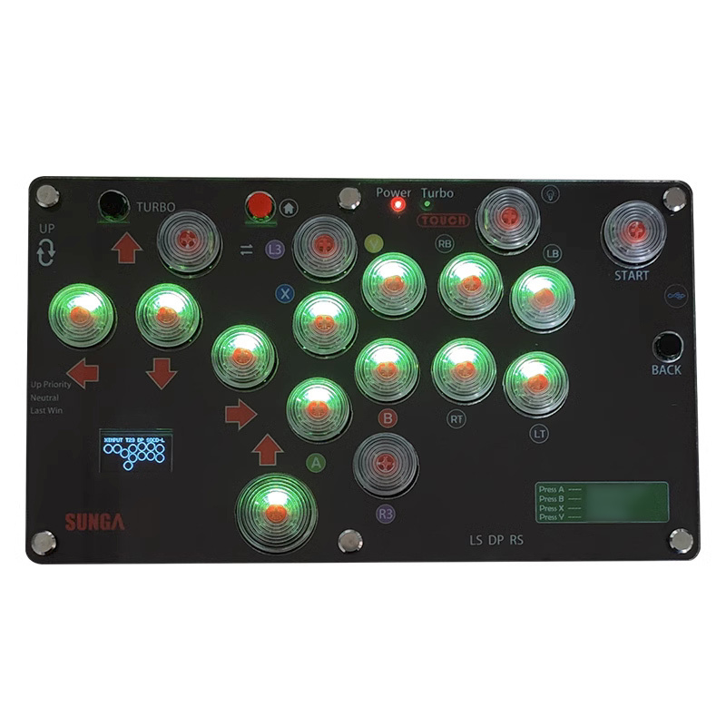 SUNGA 17-Button Mini Arcade Fight Stick Gaming Controller for PC