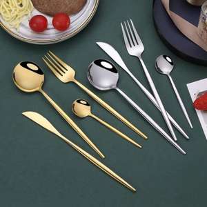 Ensemble de couverts en acier inoxydable robuste, ustensiles polis miroir pour une performance durable en cuisine et à table - Product Image 5