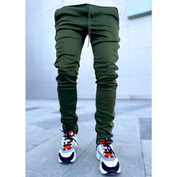High Quality Men's Casual Polyester/Cotton Blend Pants Custom Logo Embroidery Printing Design OEM Powder Puff Jogging Wear - Product Image 5
