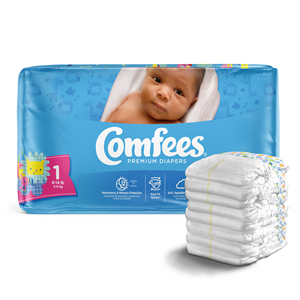 Comfees Baby Diapers Size 1 50pcs (x4) Disposable Eco-Friendly Diapers Newborn Diapers. Up to 10 lbs - Product Image 1