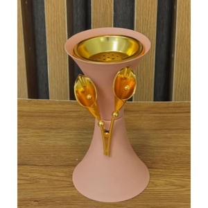 Attractive Design Table Top Aromatherapy Diffuser Made Of Black & Gold Metal Bakhoor <b>Burner</b> <b>Incense</b> Holder For Wedding & Events - Product Image 2