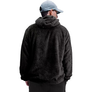 Sweatshirts à capuche en fourrure pour hommes, couleur noire, pulls chauds d'hiver, design personnalisé brodé, coupe-vent, respectueux de l'environnement - Product Image 2