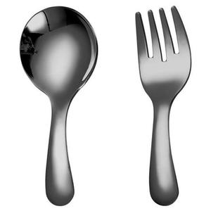 Set of 2 Short Handle Mini Stainless Steel Baby <b>Spoon</b> Forks Mirror Polished for Kitchen Dessert Tea <b>Soup</b> Hotels' Measuring Use - Product Image 2