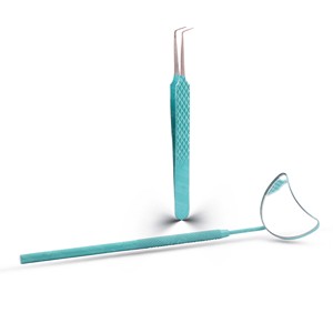 Pinzas para Extensión de Pestañas de Acero Inoxidable Hechas a Mano con Espejo y Mango Ergonómico, Herramienta de Precisión Profesional - Product Image 1