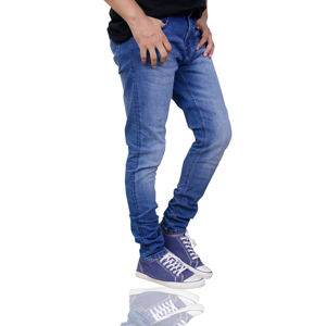 100% coton pantalon tissu Style bleu Denim à manches hautes jean prix de gros mode décontracté - Product Image 4