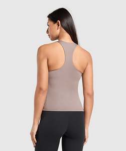 Servicios OEM Mujeres Sin mangas Gimnasio Fitness Racerback Entrenamiento Tank Tops Tallas grandes Acolchado Yoga Chaleco - Product Image 3