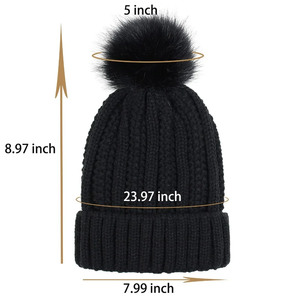 Winter Silk <b>Satin</b> <b>Lined</b> Beanie <b>Hats</b> Men Women Thick Warm Adult Knitted <b>Hats</b> With Fur Pom Pom Soft Male Female Skullies Caps - Product Image 2