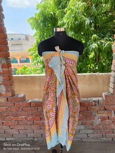 Sarong en coton imprimé fleuri 100 pur coton vente en gros de beaucoup de sarong quantité Base quantité minimale de commande paréos vêtements de plage écharpes indiennes - Product Image 2