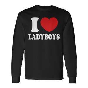 Camiseta de Manga Larga I Heart Asia Lover Thailand Ladyboy, Producto Promocional con Icono de Amor - Product Image 1