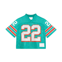 Maillots de football américain personnalisés en polyester, coupe ample, style streetwear, logo brodé, manches courtes, respirant, col en V, unisexe, grandes tailles