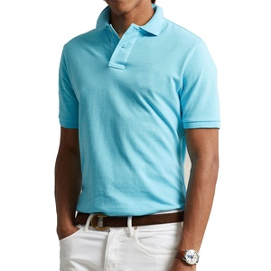 T-shirts polos de golf vierges pour hommes de qualité supérieure polos décontractés à manches courtes avec logo brodé - Product Image 1