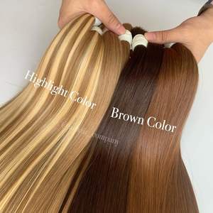 Haute Qualité 100% Cuticules Alignés Extensions De Cheveux Humains Usine Fournisseur En Gros Double Dessiné Extensions De Cheveux En Vrac Pas Cher Prix - Product Image 5