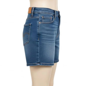 Shorts en jean taille haute droits, écologiques, en coton, matière denim durable, coupe décontractée, vêtements d'été, marché de gros - Product Image 3