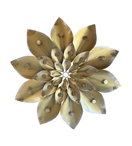 ที่แขวนศิลปะผนังโลหะทำจากอลูมิเนียมรูปดอกไม้โลหะของตกแต่งบ้านที่สมบูรณ์แบบสำหรับการตกแต่งผนังห้องนั่งเล่น - Product Image 5