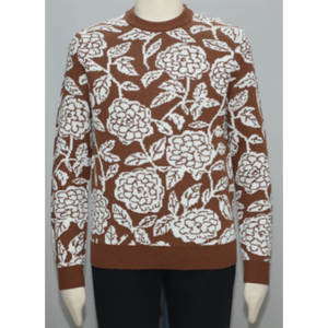 Custom OEM ODM Breathable Anti-Pilling Quick Dry Knitted <b>Sweater</b> Men's Cotton Jacquard Pullover <b>Vintage</b> Long Sleeve Top Pattern - Product Image 3