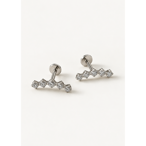 Pendientes de Acero Inoxidable con Diseño de Arco - Product Image 1