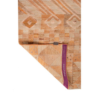 พรมไหมพรมผสมไหมไผ่ถักมือสีเบจและสีน้ำตาลลายเรขาคณิตรูปสี่เหลี่ยมผืนผ้าสำหรับใช้ในห้องนั่งเล่นที่บ้าน-รุ่น Les-865 - Product Image 5