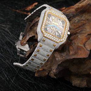 Buss Down Reloj de pulsera de lujo de acero inoxidable Dial cuadrado Pass Diamond Tester Iced Out VVS Moissanite Diamond Watch para hombres - Product Image 5